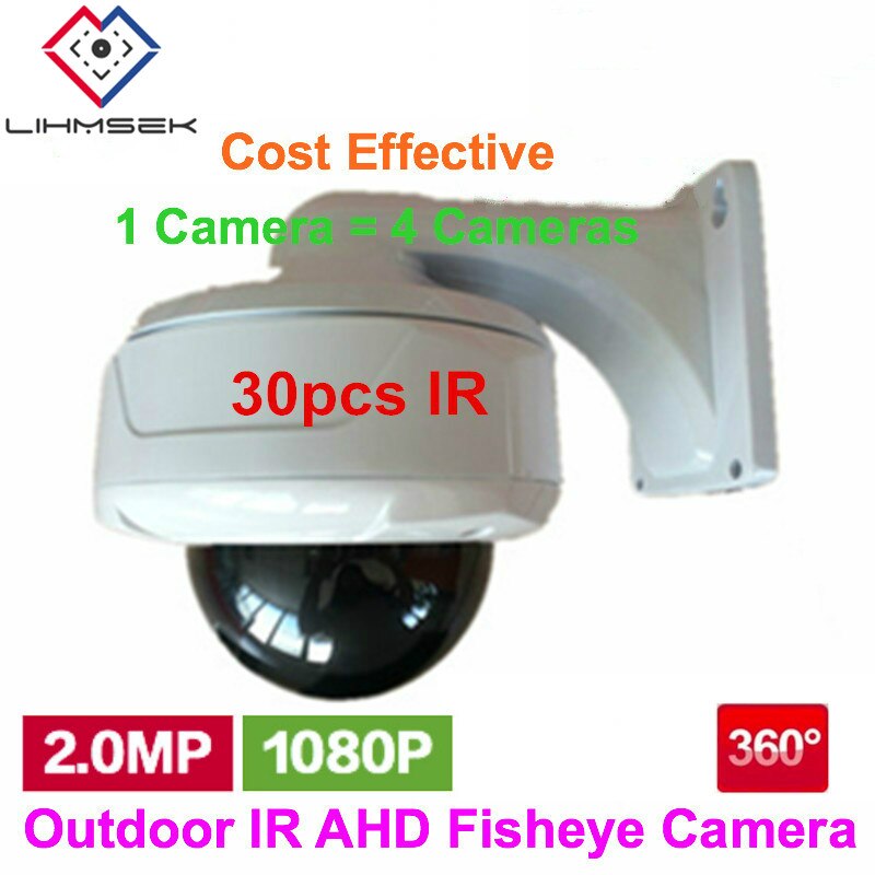 Lihmsek ߿ IR ī޶ Fisheye AHD 360  1080P 2.0 ް ȼ 1.2mm ̵ ޱ    ī޶ 30pcs IR LEDs